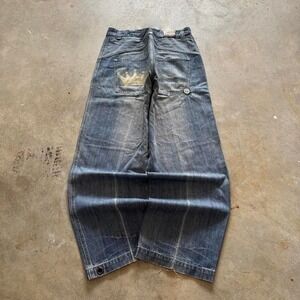 Baggy Timberland Wide Leg Southpole Styl Crown Y2K Vintage Denim Jeans 36x32